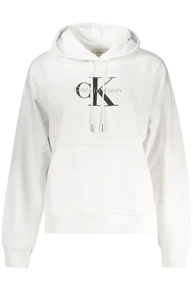 Bílá mikina s kapucí Calvin Klein