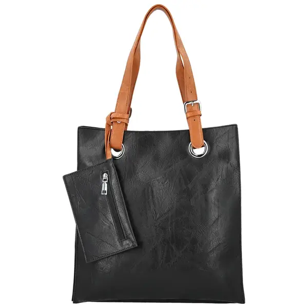 Módní dámská koženková kabelka na rameno Paytona, černá