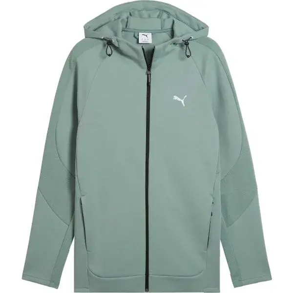 Puma EVOSTRIPE FULL ZIP HOODIE Pánská mikina, světle zelená, velikost