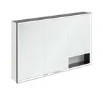 Villeroy & Boch My View+ - Zrcadlová skříňka s LED osvětlením 120x75x17 cm, 3 dvířka, matná černá/šedá B48112VE