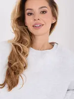 Světle šedá mikina bez kapuce