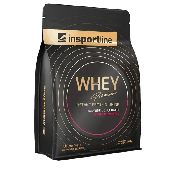 inSPORTline inSPORTline Protein WHEY Premium 700g bílá čokoláda s malinami