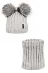 Sada čepice a šály Ander BIANCA - světle šedá