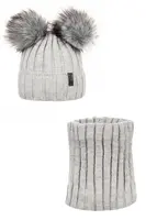 Sada čepice a šály Ander BIANCA - světle šedá