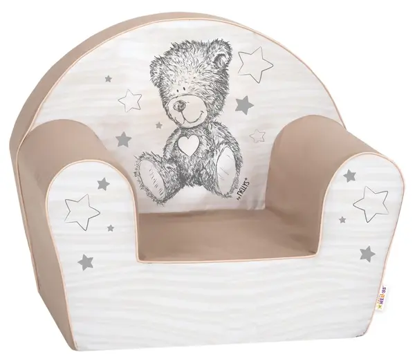 Baby Nellys Dětské křesílko LUX Teddy Star Baby Nellys, béžové