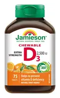 Jamieson Vitamín D3 2500 IU pomeranč 75 cucacích tablet
