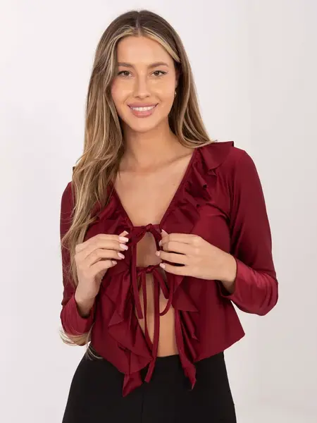 Bordová halenka s volány