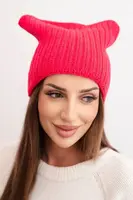 Dámská zimní čepice s vlnou ve stylu kočky