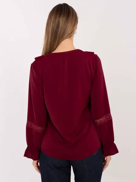 Bordová blúzka s čipkou
