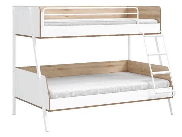 Patrová postel 90x200-120x200cm dylan - bílá/dub světlý