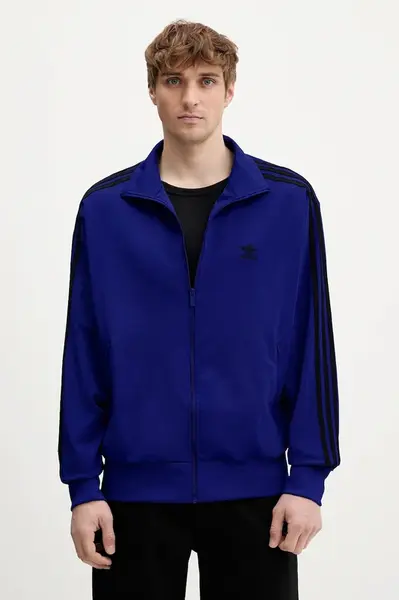 Mikina adidas Originals Firebird pánská, modrá barva, s aplikací, JY1346