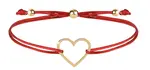 Troli Šnúrkový náramok so srdiečkom červená/zlatá