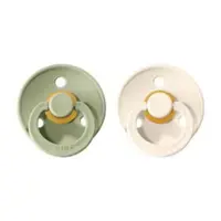 BIBS Colour dudlíky z přírodního kaučuku 2 ks vel. 2 Sage / Ivory