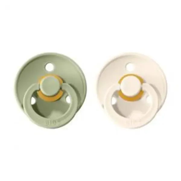 BIBS Colour dudlíky z přírodního kaučuku 2 ks vel. 2 Sage / Ivory