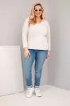 Kesi Plus Size top s V-výstrihom a dlhším chrbtom