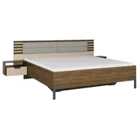 Rauch Möbel POSTELOVÁ SESTAVA, 180/200 cm, šampaňská, tmavý dub