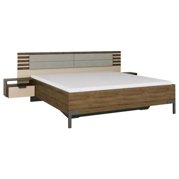 Rauch Möbel POSTELOVÁ SESTAVA, 180/200 cm, šampaňská, tmavý dub