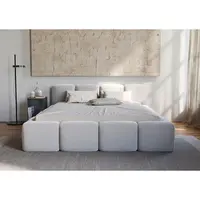 Carryhome ČALOUNĚNÁ POSTEL, 140/200 cm, bílá