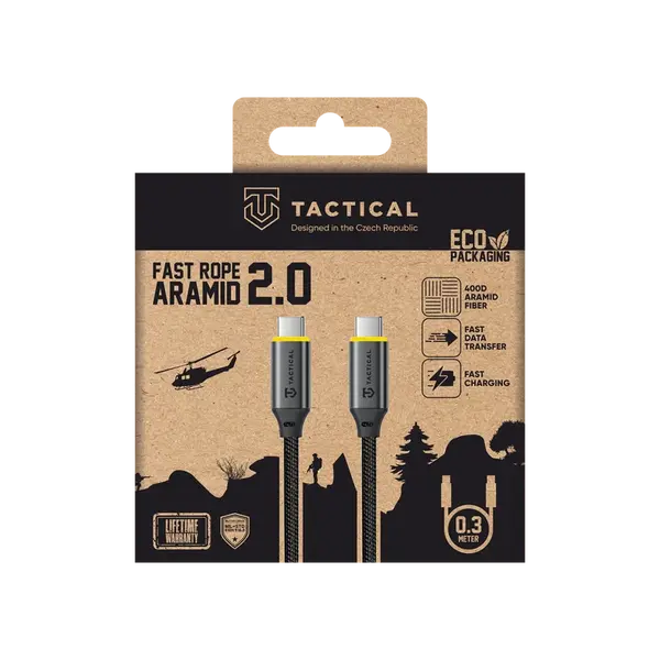 Kabel Tactical Fast Rope Aramid 2.0 Cable USB-C/USB-C 0,3m