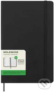 Moleskine – nedatovaný plánovací čierny diár (stredný, týždenný / mesačný, 12-mesačný)