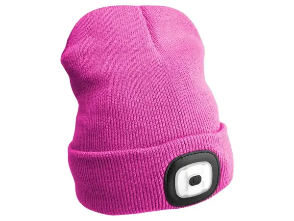 Čepice s čelovkou 45 lm, nabíjecí, USB, univerzální velikost, různé barvy - SIXTOL Barva: růžová