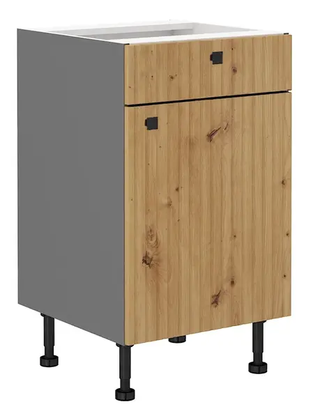 Spodní skříňka Ava 50 D 1F 1S BB - Premium Box Barva korpusu: Antracit, Barva dvířek: Dub Artisan