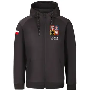 PROGRESS CZ HOODY ZIP MAN Pánská mikina pro fanoušky, tmavě šedá, velikost