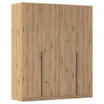 Rauch Möbel ŠATNÍ SKŘÍŇ S OTOČNÝMI DVEŘMI, tmavě šedá, dub artisan, 181/229/54 cm