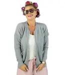 Pri Short cardigan unbuttoned sweater in fluffy knit fabric "COCO CHIC"