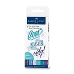 Popisovač Faber-Castell Pitt Artist Pen Hand Lettering sada 6 ks, modré barvy