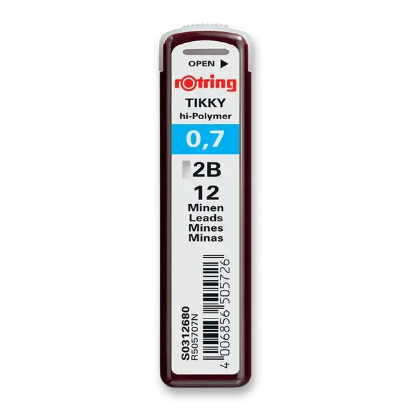 Tuhy Rotring, 12 ks - 0,7 mm, 2B