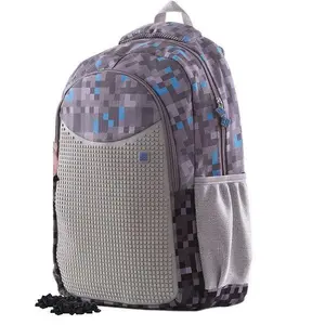 PIXIE CREW Kreativní studentský batoh šedo-modrý