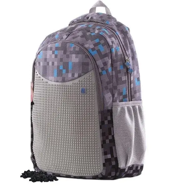 PIXIE CREW Kreativní studentský batoh šedo-modrý