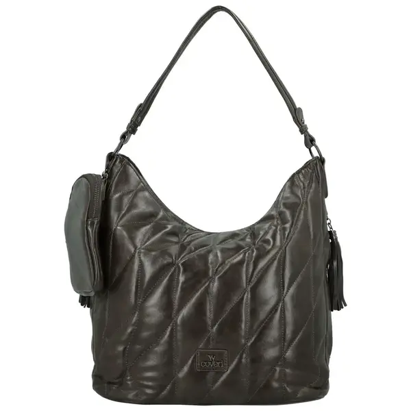 Stylová dámská koženková kabelka na rameno Coveri Maricel, tmavě šedá