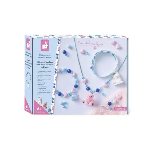 Janod Atelier Sada Výroba šperků s malými zvířátky 3 ks