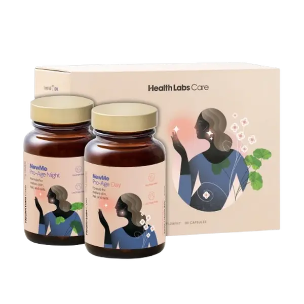 HEALTH LABS CARE NewMe Pro-Age s kyselinou hyaluronovou pro zralou pleť, vlasy a nehty 90 kapslí