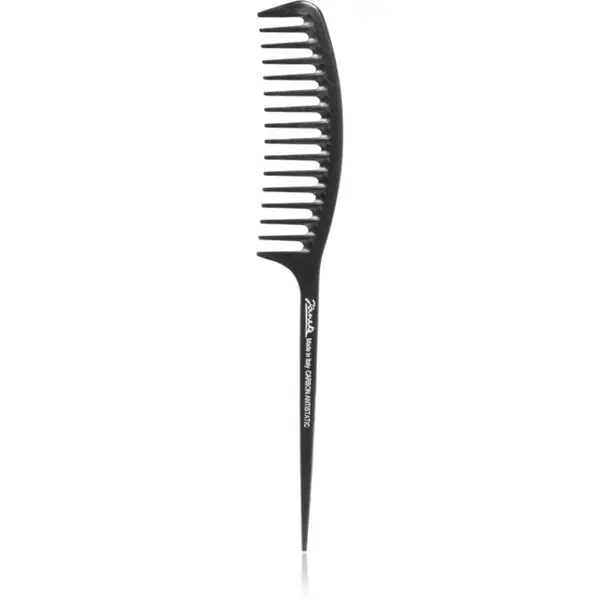 Janeke Carbon Fibre Fashion Comb with a long tail and wavy frame hřeben na vlasy 21,5 x 3 cm 1 ks