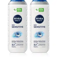 NIVEA MEN Sensitive sprchový gel na tělo a vlasy výhodné balení