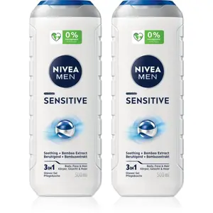 NIVEA MEN Sensitive sprchový gel na tělo a vlasy výhodné balení