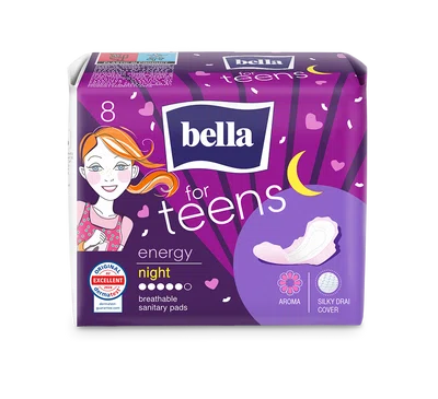 Bella For Teens Energy Night hygienické vložky 8 ks