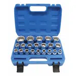Hlavice nástrčné 1/2", dvanáctihran, 8-36 mm, 21 ks - SATRA