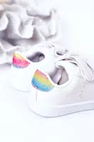 Boto Dětské Tenisky Se Suchým Zipem Bíle-Duhové Cute Girl