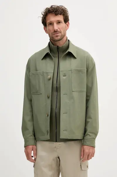 Bunda BOSS P-Craig-WG-253 zelená barva, přechodná, 50546059