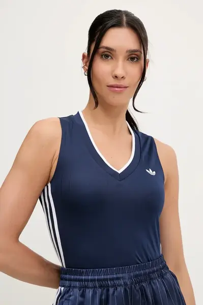 Top adidas Originals V-Neck dámský, tmavomodrá barva, KD2280