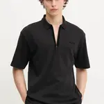 Polo tričko HUGO pánské, černá barva, s potiskem, 50542313