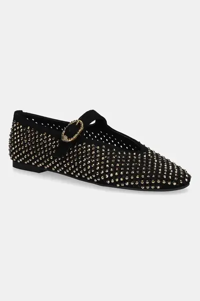 Semišové baleríny Kurt Geiger London Mayfair Ballet Flat černá barva, 2656309209