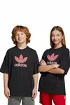 Dětské bavlněné tričko adidas Originals černá barva, s potiskem, JV7777