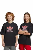 Dětské bavlněné tričko adidas Originals černá barva, s potiskem, JV7777