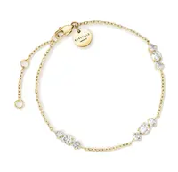 Rosefield Pozlacený náramek s čirými krystaly Triple JBTCG-J1020