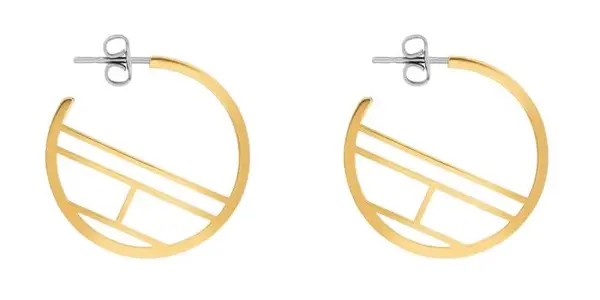 Tommy Hilfiger Pozlacené ocelové náušnice kruhy TH2780329